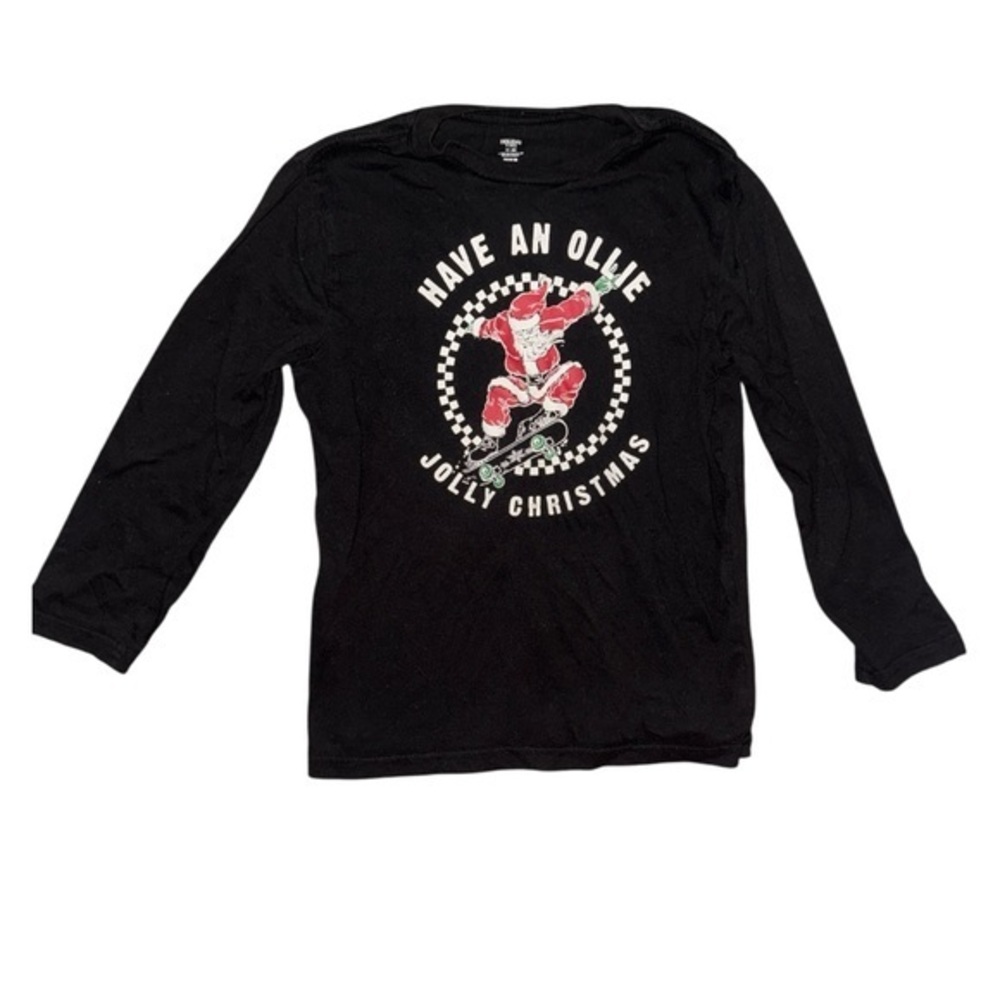 Black Kids Christmas Skateboard Shirt “Have an Ollie Jolly Christmas” T-Shirt